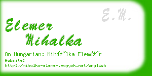 elemer mihalka business card